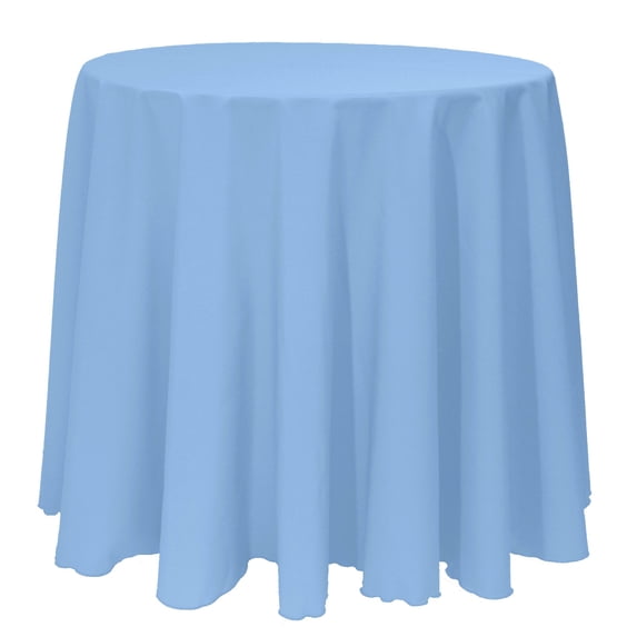 Ultimate Textile (5 Pack) 96-Inch Round Polyester Linen Tablecloth - for Wedding, Restaurant or Banquet use, Light Baby Blue