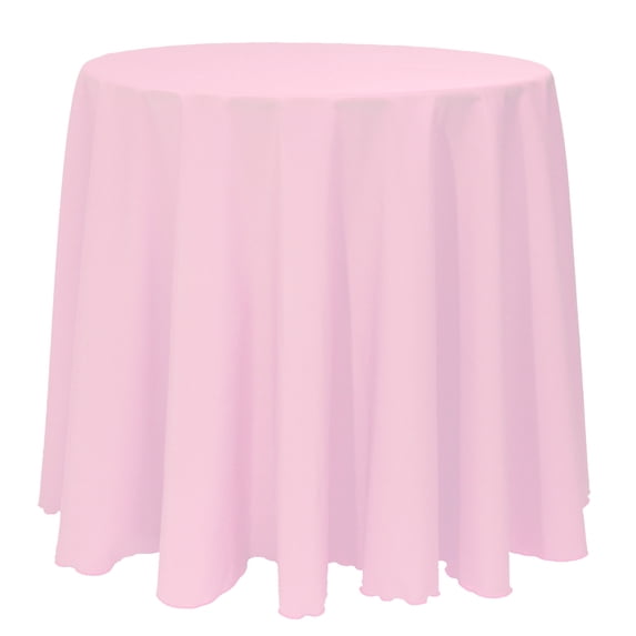 Ultimate Textile (5 Pack) 96-Inch Round Polyester Linen Tablecloth - for Wedding, Restaurant or Banquet use, Light Pink