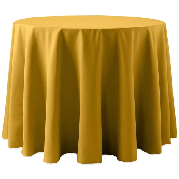 Ultimate Textile (5 Pack) Cotton-feel 108-Inch Round Tablecloth - for Wedding and Banquet, Hotel or Home Fine Dining use, Gold