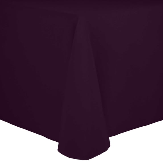 Ultimate Textile (5 Pack) Cotton-feel 70 x 104-Inch Oval Tablecloth - for Home Dining Tables, Aubergine Eggplant Purple