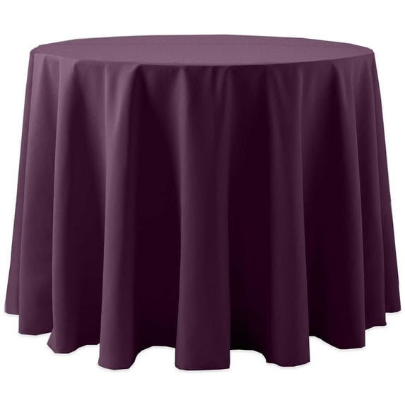 Ultimate Textile (5 Pack) Cotton-feel 96-Inch Round Tablecloth - for Wedding and Banquet, Hotel or Home Fine Dining use, Aubergine Eggplant Purple
