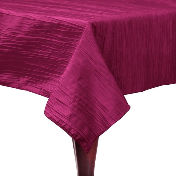 Ultimate Textile (5 Pack) Crinkle Taffeta - Delano 50 x 108-Inch Rectangular Tablecloth - for Party, Wedding, Home Dining, Hotel and Catering use, Fuchsia Pink