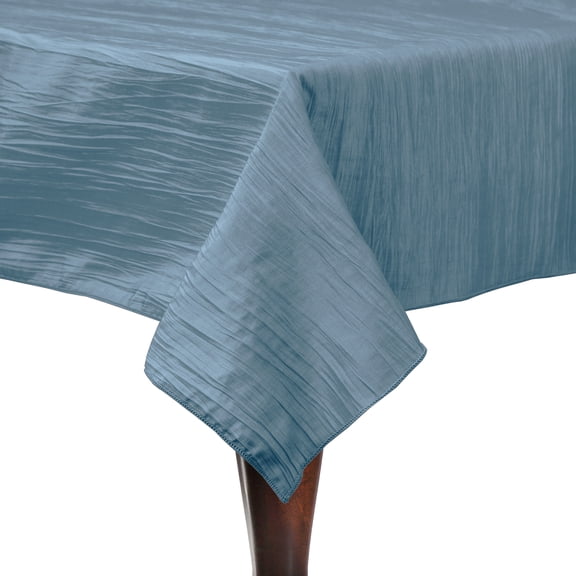 Ultimate Textile (5 Pack) Crinkle Taffeta - Delano 52 x 52-Inch Square Tablecloth - for Party, Wedding, Home Dining, Hotel and Catering use, Ice Blue