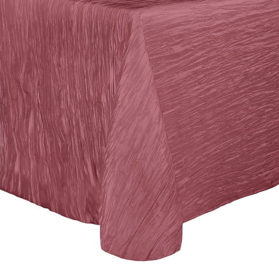Ultimate Textile (5 Pack) Crinkle Taffeta - Delano 90 x 132-Inch Rectangular Tablecloth - for Party, Wedding, Home Dining, Hotel and Catering use, Watermelon Pink