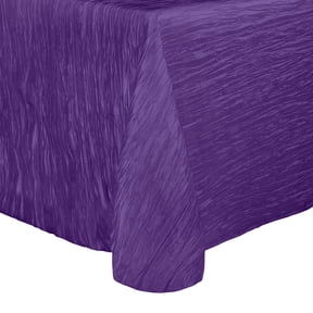Ultimate Textile (5 Pack) Crinkle Taffeta - Delano 90 x 156-Inch Rectangular Tablecloth - for Party, Wedding, Home Dining, Hotel and Catering use, Purple