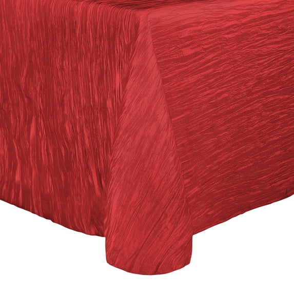 Ultimate Textile (5 Pack) Crinkle Taffeta - Delano 90 x 156-Inch Rectangular Tablecloth - for Party, Wedding, Home Dining, Hotel and Catering use, Red