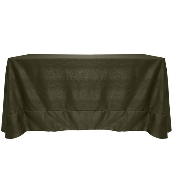 Ultimate Textile (5 Pack) Damask Kenya 108 x 156-Inch Rectangular Tablecloth - Home Dining Collection - Snakeskin Jacquard Design, Jungle Green