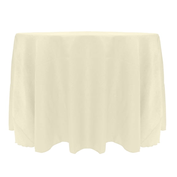 Ultimate Textile (5 Pack) Damask Kenya 84-Inch Round Tablecloth - Home Dining Collection - Snakeskin Jacquard Design, Natural Ivory Cream