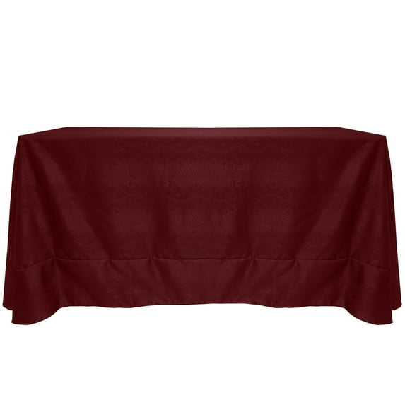 Ultimate Textile (5 Pack) Damask Kenya 90 x 132-Inch Rectangular Tablecloth - Home Dining Collection - Snakeskin Jacquard Design, Bordeaux Red