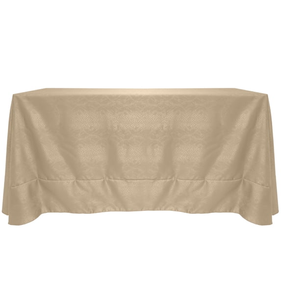 Ultimate Textile (5 Pack) Damask Kenya 90 x 156-Inch Rectangular Tablecloth - Home Dining Collection - Snakeskin Jacquard Design, Sand Beige