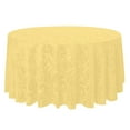 thumbnail image 1 of Ultimate Textile (5 Pack) Damask Melrose 84-Inch Round Tablecloth - Home Dining Collection - Floral Leaf Scroll Jacquard Design, Gold, 1 of 3