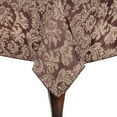 thumbnail image 1 of Ultimate Textile (5 Pack) Damask Miranda 60 x 84-Inch Oval Tablecloth - Home Dining Collection - Floral Leaf Two-tone Jacquard Design, Chocolate Brown, 1 of 3