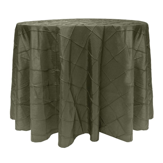 Ultimate Textile (5 Pack) Embroidered Pintuck Taffeta 108-Inch Round Tablecloth Aspen Mist