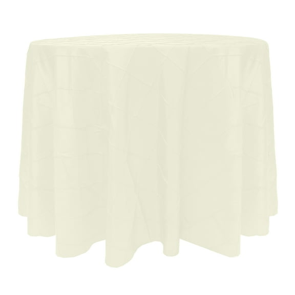 Ultimate Textile (5 Pack) Embroidered Pintuck Taffeta 108-Inch Round Tablecloth Ivory Cream