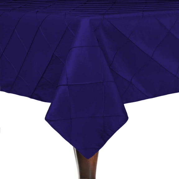 Ultimate Textile (5 Pack) Embroidered Pintuck Taffeta 54 x 96-Inch Rectangle Tablecloth Royal Blue