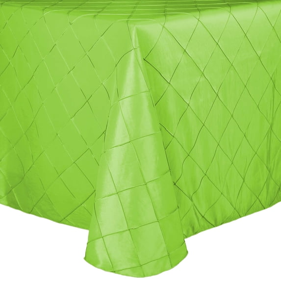 Ultimate Textile (5 Pack) Embroidered Pintuck Taffeta 70 x 104-Inch Oval Tablecloth Apple Lime Green