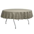 thumbnail image 1 of Ultimate Textile (5 Pack) Embroidered Pintuck Taffeta 84-Inch Round Tablecloth Taupe, 1 of 3