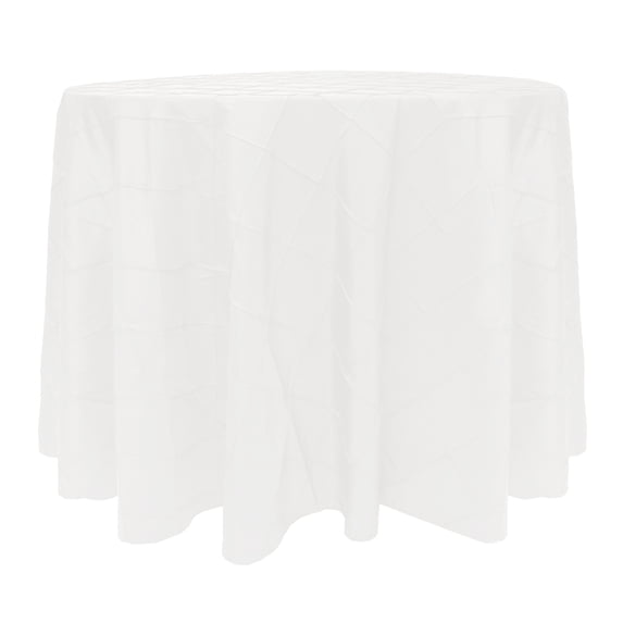 Ultimate Textile (5 Pack) Embroidered Pintuck Taffeta 96-Inch Round Tablecloth White