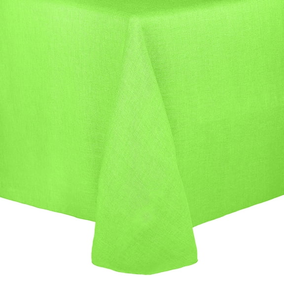 Ultimate Textile (5 Pack) Faux Burlap - Havana 108 x 132-Inch Rectangular Tablecloth - Basket Weave, Lime Green