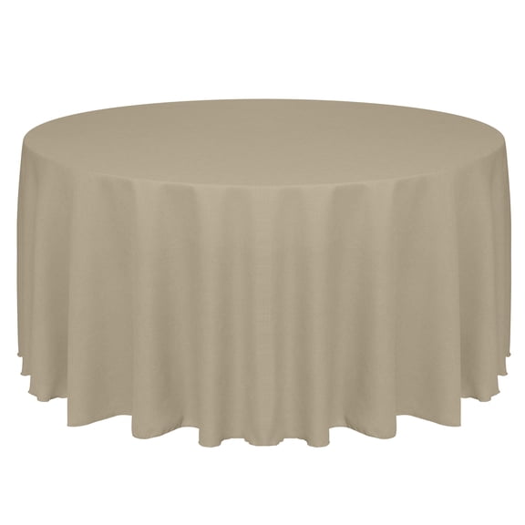 Ultimate Textile (5 Pack) Faux Burlap - Havana 120-Inch Round Tablecloth - Basket Weave, Natural