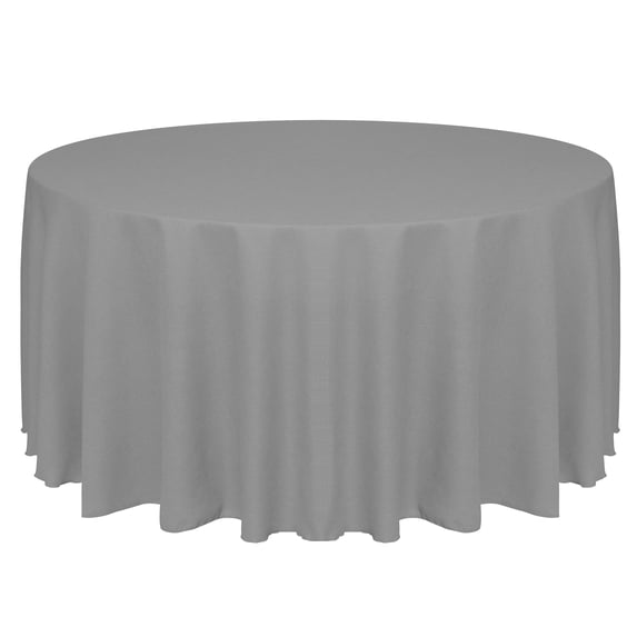 Ultimate Textile (5 Pack) Faux Burlap - Havana 132-Inch Round Tablecloth - Basket Weave, Charcoal Grey