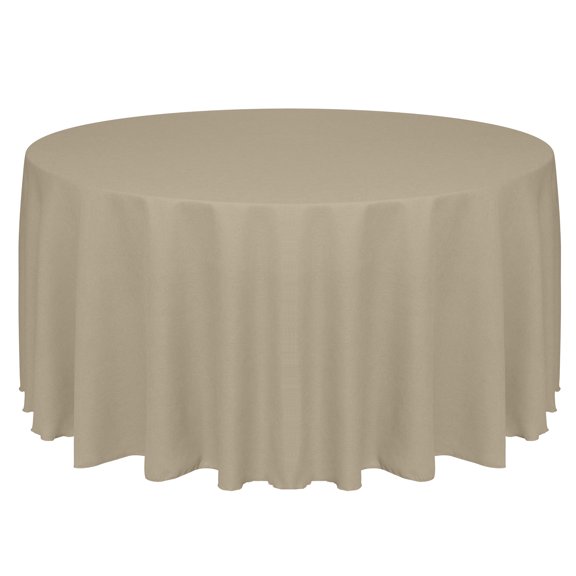 Ultimate Textile (5 Pack) Faux Burlap - Havana 132-Inch Round Tablecloth - Basket Weave, Natural