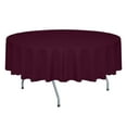 thumbnail image 1 of Ultimate Textile (5 Pack) Faux Burlap - Havana 58-Inch Round Tablecloth - Basket Weave, Burgundy Red, 1 of 3