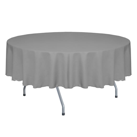 Ultimate Textile (5 Pack) Faux Burlap - Havana 58-Inch Round Tablecloth - Basket Weave, Charcoal Grey