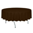thumbnail image 1 of Ultimate Textile (5 Pack) Faux Burlap - Havana 58-Inch Round Tablecloth - Basket Weave, Chocolate Brown, 1 of 3