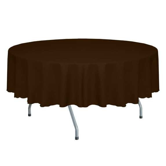 Ultimate Textile (5 Pack) Faux Burlap - Havana 58-Inch Round Tablecloth - Basket Weave, Chocolate Brown