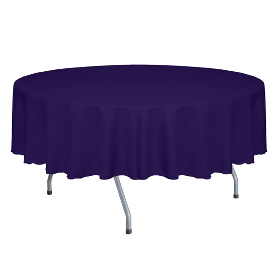 Ultimate Textile (5 Pack) Faux Burlap - Havana 58-Inch Round Tablecloth - Basket Weave, Purple