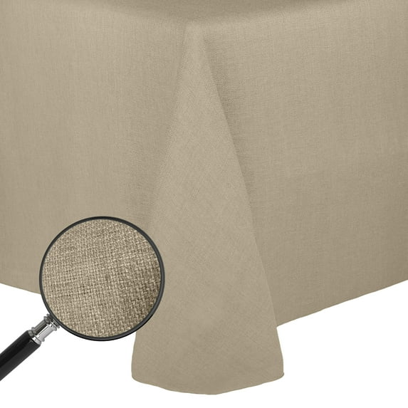 Ultimate Textile (5 Pack) Faux Burlap - Havana 60 x 120-Inch Oval Tablecloth - Basket Weave, Natural