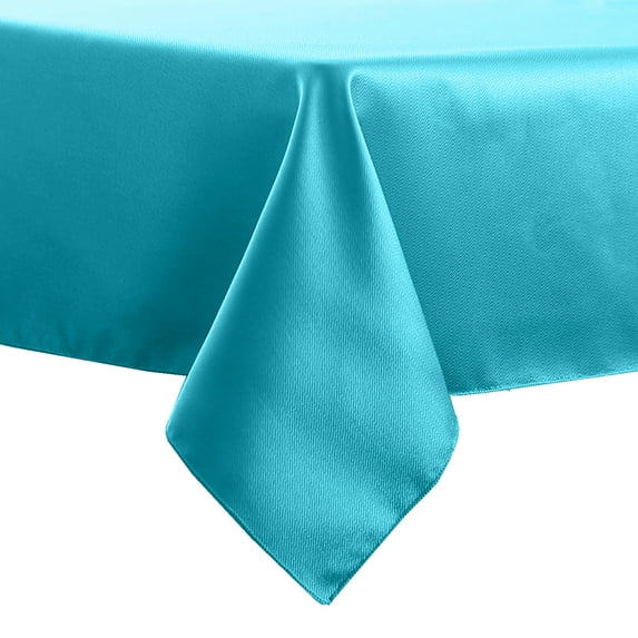 Ultimate Textile (5 Pack) Herringbone - Fandango 60 x 120-Inch Rectangular Tablecloth, Turquoise Blue