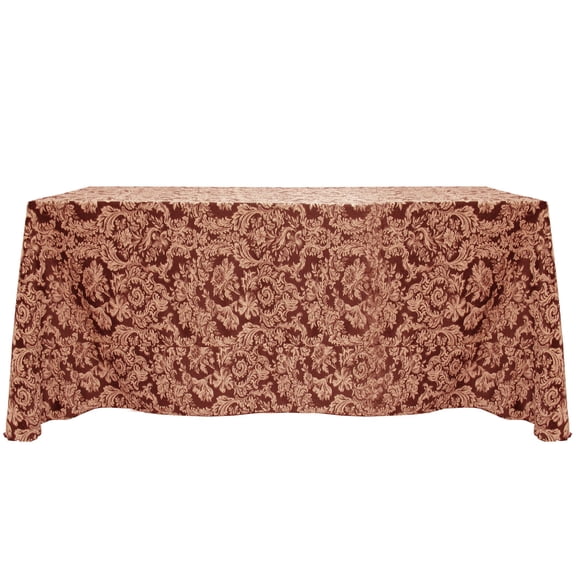 Ultimate Textile (5 Pack) Miranda 108 x 132-Inch Rectangular Damask Tablecloth - Jacquard Weave, Bordeaux