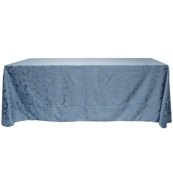 Ultimate Textile (5 Pack) Miranda 108 x 132-Inch Rectangular Damask Tablecloth - Jacquard Weave, Slate Blue
