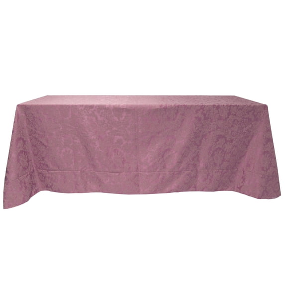 Ultimate Textile (5 Pack) Miranda 108 x 156-Inch Rectangular Damask Tablecloth - Jacquard Weave, English Rose Pink
