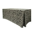 thumbnail image 1 of Ultimate Textile (5 Pack) Miranda 8 ft. Damask Fitted Tablecloth - for 30 x 96-Inch Banquet and Folding Rectangular Tables - 36"H, Black, 1 of 2