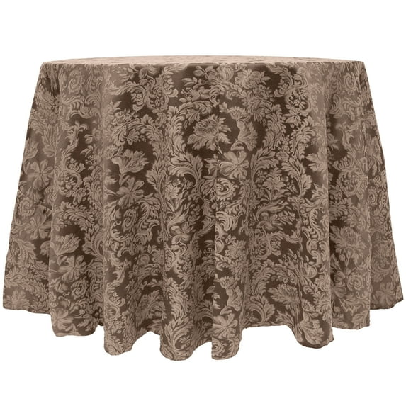 Ultimate Textile (5 Pack) Miranda 96-Inch Round Damask Tablecloth - Jacquard Weave, Chocolate Brown