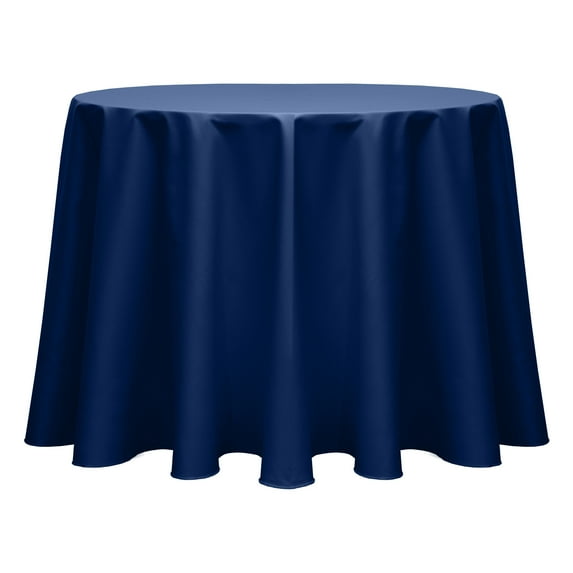 Ultimate Textile (5 Pack) Poly-cotton Twill 114-Inch Round Tablecloth - for Restaurant and Catering, Hotel or Home Dining use, Navy Blue