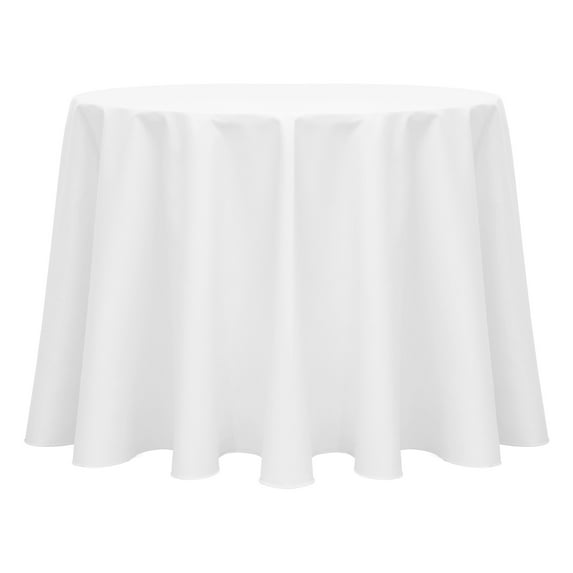 Ultimate Textile (5 Pack) Poly-cotton Twill 114-Inch Round Tablecloth - for Restaurant and Catering, Hotel or Home Dining use, White