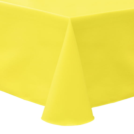 Ultimate Textile (5 Pack) Poly-cotton Twill 54 x 96-Inch Oval Tablecloth - for Home Dining Tables, Lemon Yellow