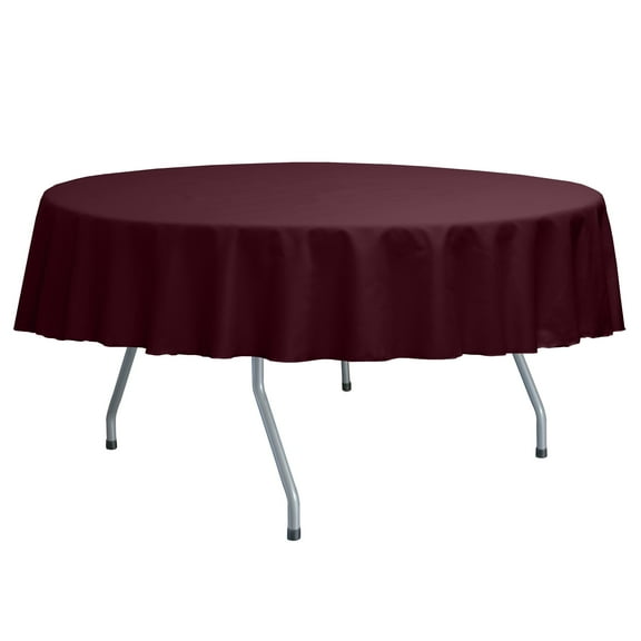 Ultimate Textile (5 Pack) Poly-cotton Twill 60-Inch Round Tablecloth - for Restaurant and Catering, Hotel or Home Dining use, Burgundy Dark Red