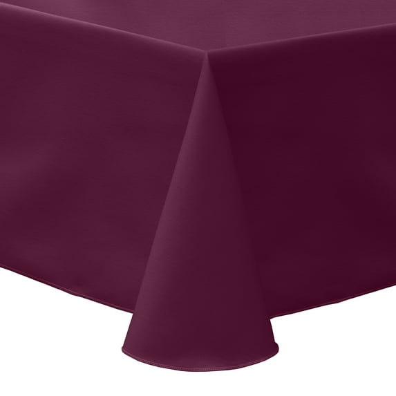 Ultimate Textile (5 Pack) Poly-cotton Twill 60 x 120-Inch Oval Tablecloth - for Home Dining Tables, Burgundy Dark Red