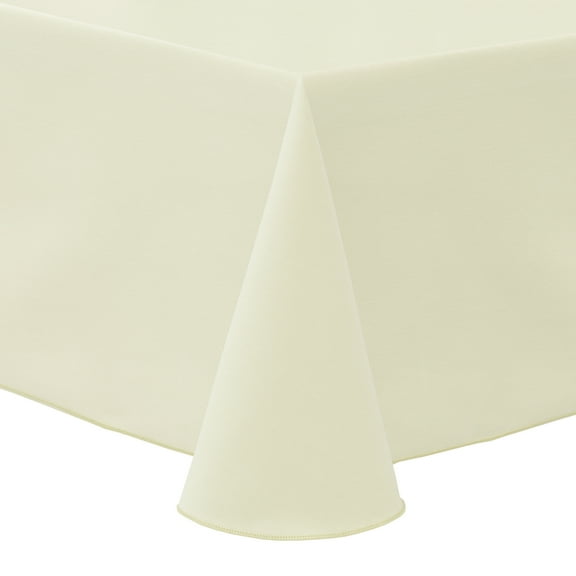 Ultimate Textile (5 Pack) Poly-cotton Twill 60 x 84-Inch Oval Tablecloth - for Home Dining Tables, Ivory Cream