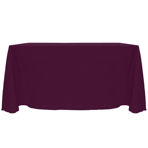 Ultimate Textile (5 Pack) Reversible Shantung Satin - Majestic 108 x 156-Inch Rectangular Tablecloth - for Weddings, Home Parties and Special Event use, Aubergine Eggplant