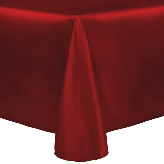 Ultimate Textile (5 Pack) Reversible Shantung Satin - Majestic 120 x 120-Inch Square Tablecloth - for Weddings, Home Parties and Special Event use, Holiday Red