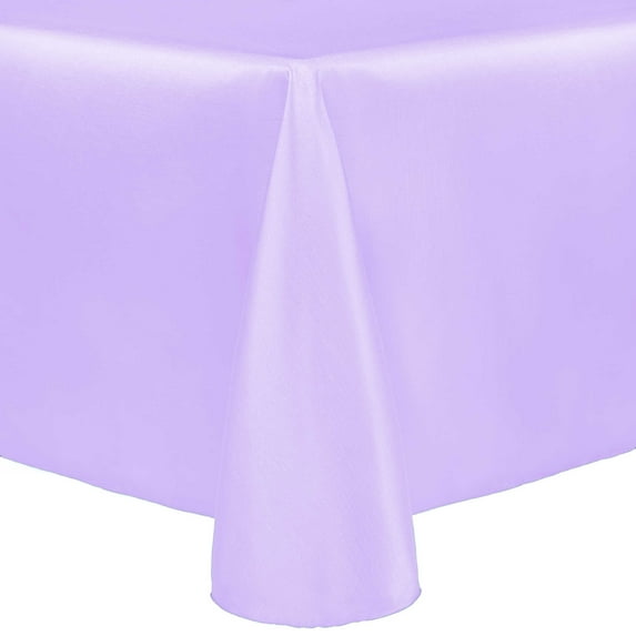 Ultimate Textile (5 Pack) Reversible Shantung Satin - Majestic 52 x 70-Inch Oval Tablecloth - for Home Dining Tables, Lilac Light Purple
