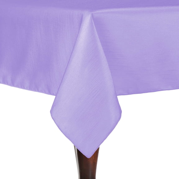 Ultimate Textile (5 Pack) Reversible Shantung Satin - Majestic 52 x 70-Inch Rectangular Tablecloth - for Weddings, Home Parties and Special Event use, Lilac Light Purple