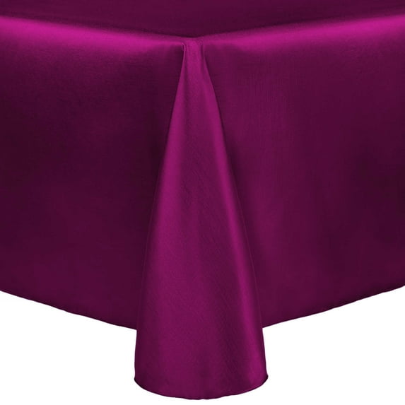 Ultimate Textile (5 Pack) Reversible Shantung Satin - Majestic 60 x 84-Inch Oval Tablecloth - for Home Dining Tables, Raspberry Red