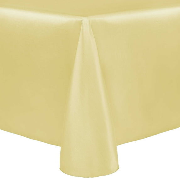 Ultimate Textile (5 Pack) Reversible Shantung Satin - Majestic 70 x 104-Inch Oval Tablecloth - for Home Dining Tables, Cornsilk Light Yellow